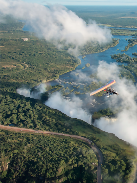 Take Flight in a Microlight Aircraft above Africa’s Victoria Falls